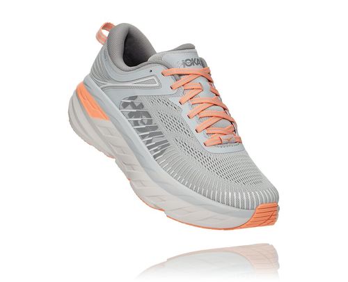 Hoka One One Dame Bondi 7 Road Løpesko Harbor Mist/Sharkskin Norge-73HJU